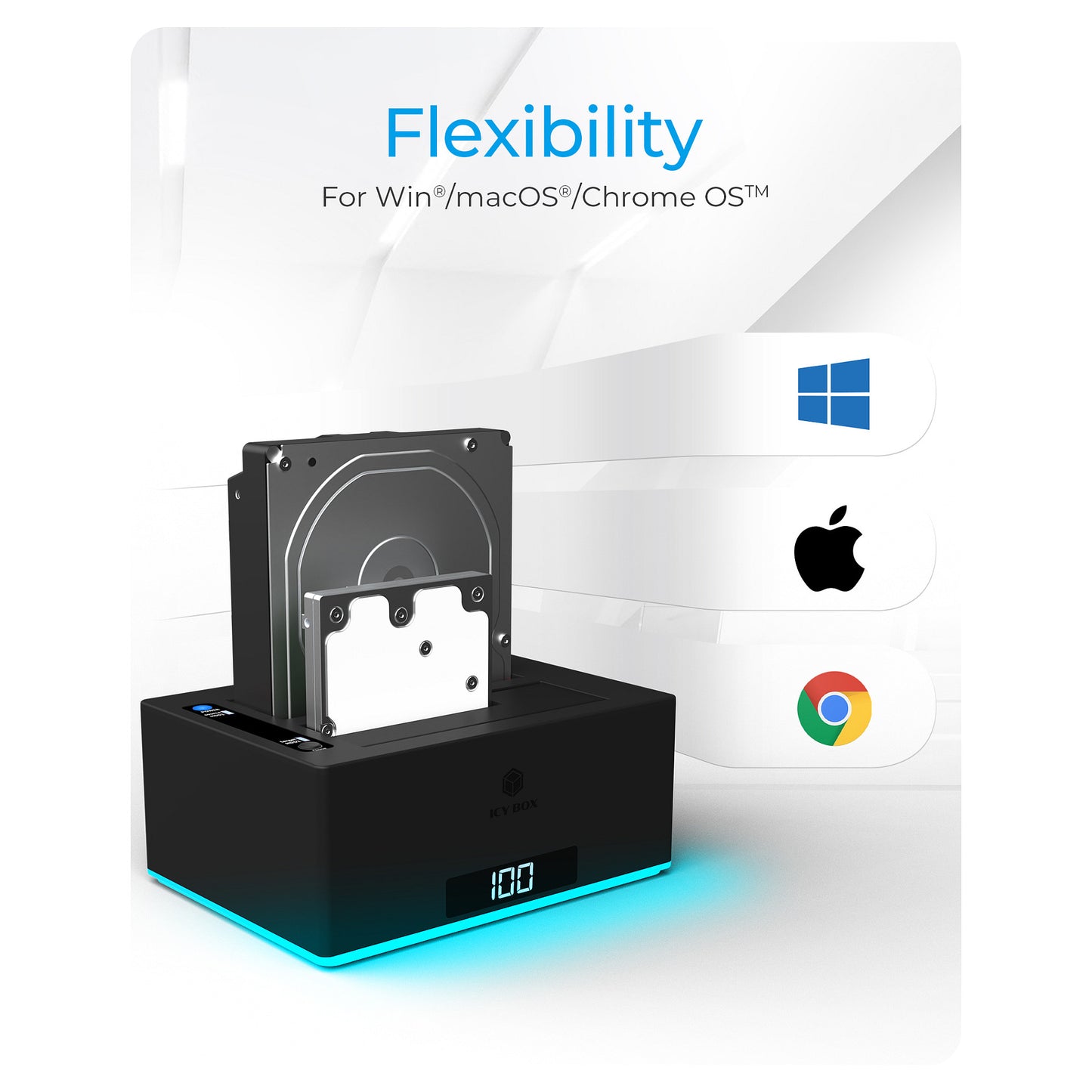 ICY BOX Dockingstation 6.4cm (2.5) & 8.9cm (3.5) SATA - USB 3.0