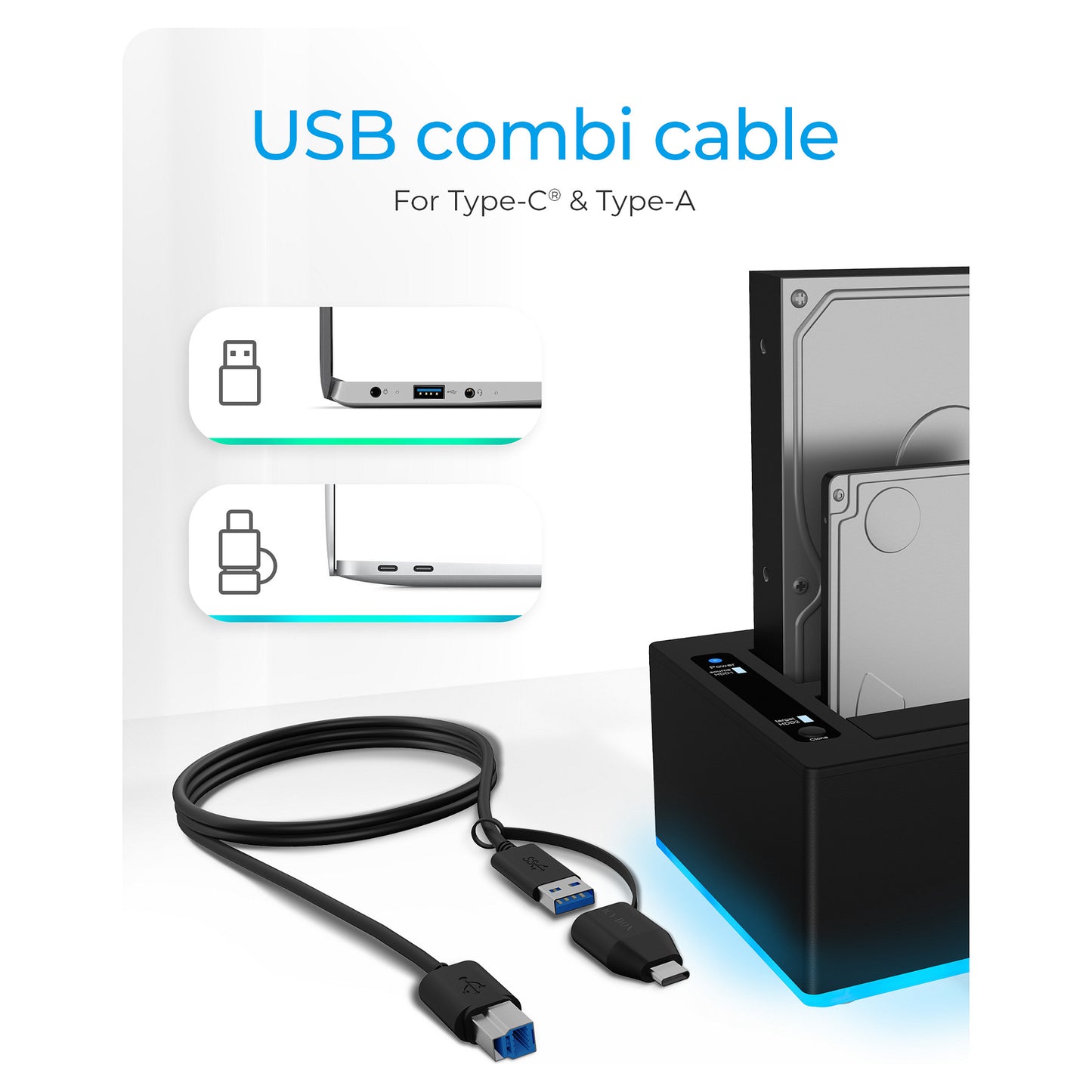 ICY BOX Dockingstation 6.4cm (2.5) & 8.9cm (3.5) SATA - USB 3.0