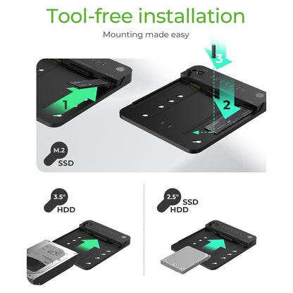 ICY BOX Dockingstation 6.4cm (2.5) & SATA & M.2 NVMe - USB 3.2