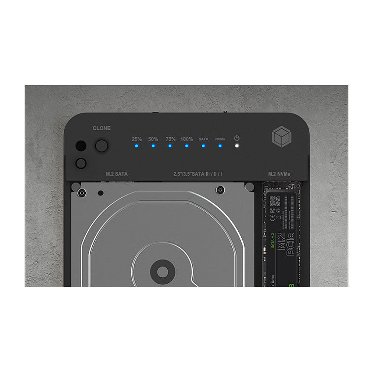 ICY BOX Dockingstation 6.4cm (2.5) & SATA & M.2 NVMe - USB 3.2