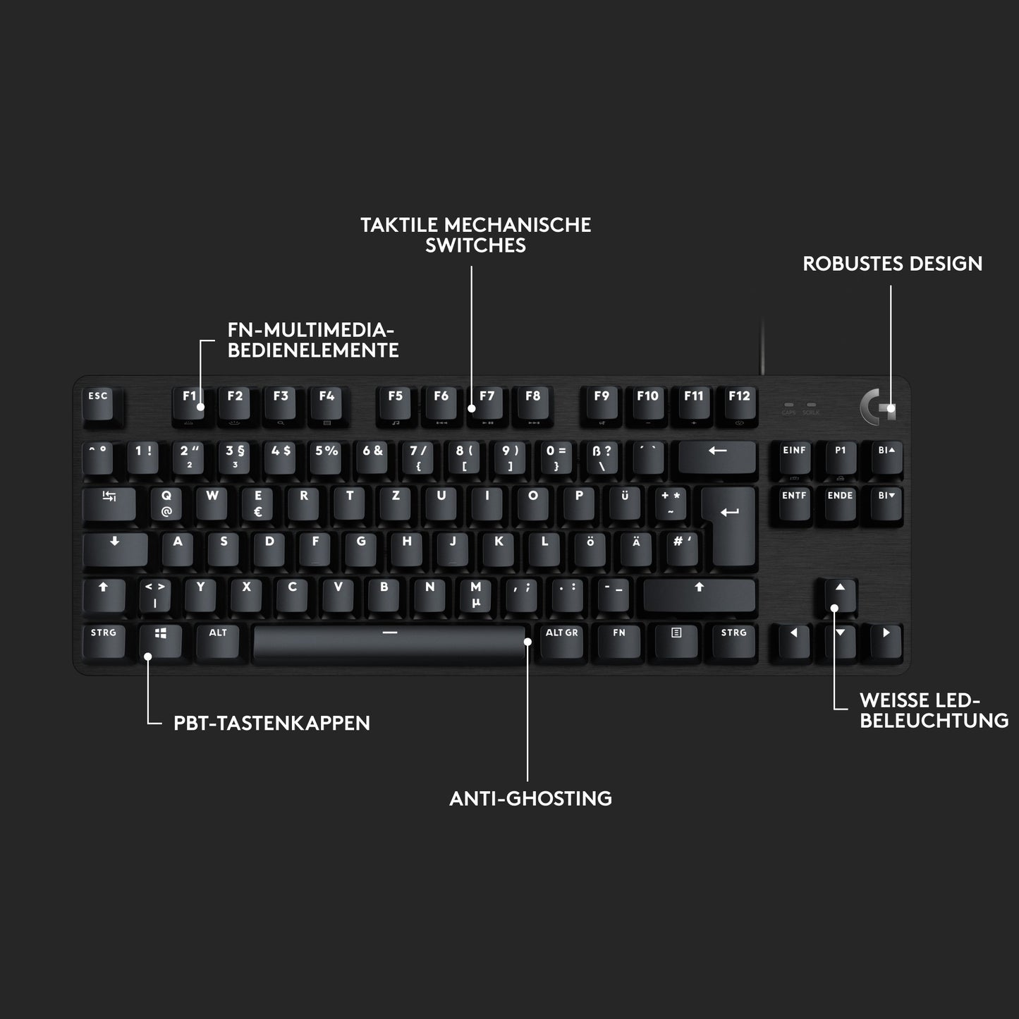 Logitech G413 TKL SE - Black - CH -