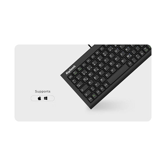 KeySonic TAS ACK-3401U Corded (UK) Kompakt SoftSkin schwarz