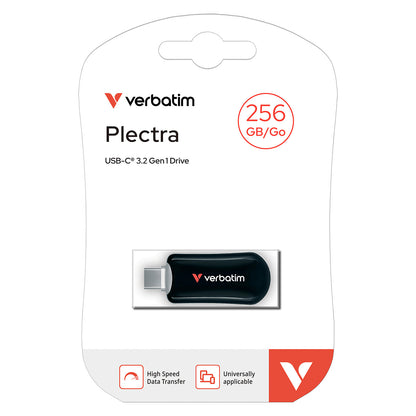STICK 256GB Verbatim Plectra Black USB-C Flash Drive 30226