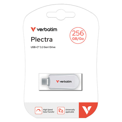 STICK 256GB Verbatim Plectra White USB-C Flash Drive 30230