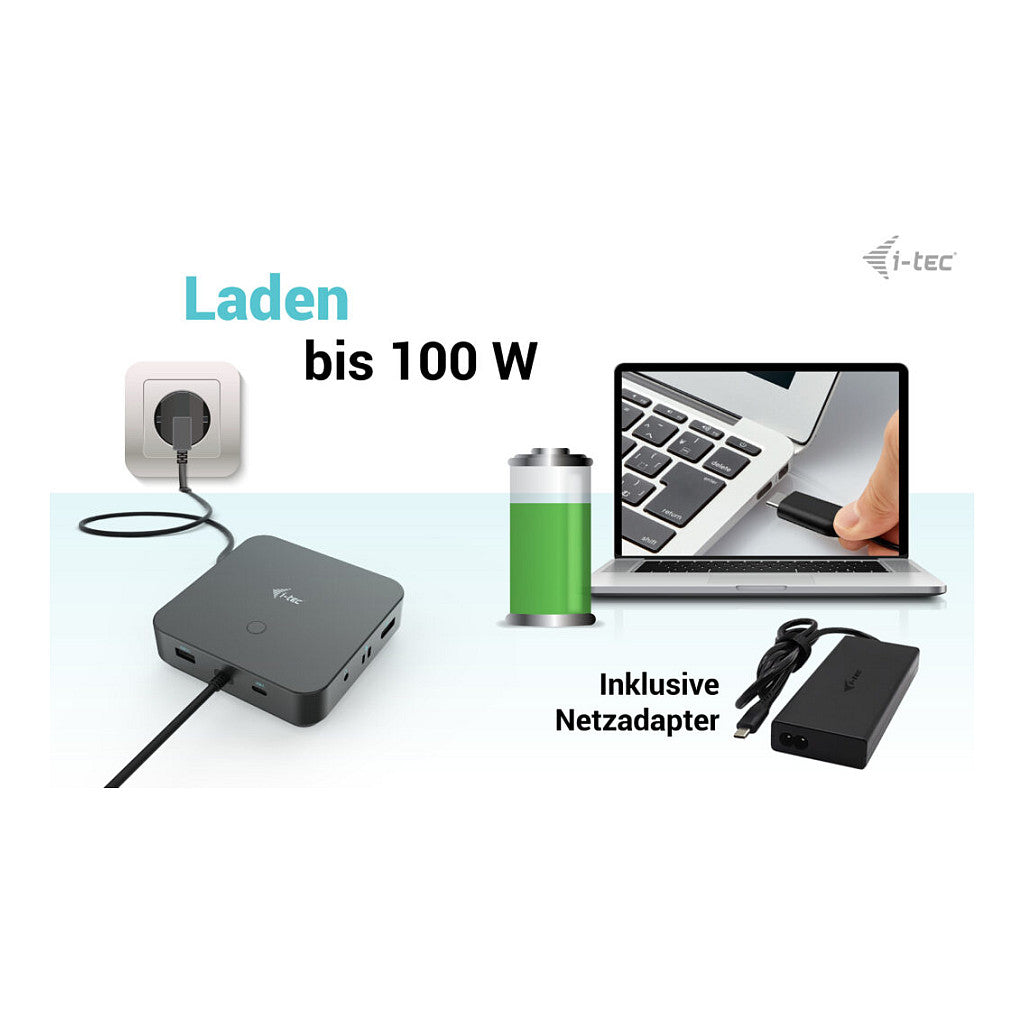 D I-TEC USB-C HDMI+2X DP CHARGER