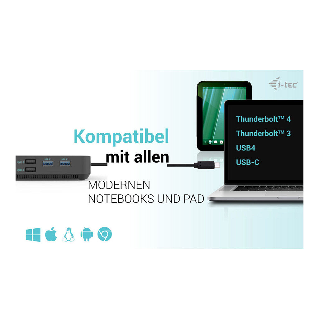 D I-TEC USB-C HDMI+2X DP CHARGER
