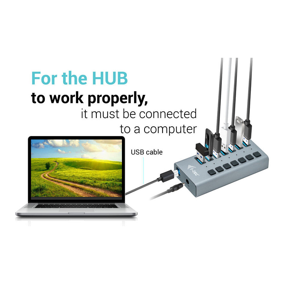 D I-TEC USB 3.0 HUB 7 PORT 36 W