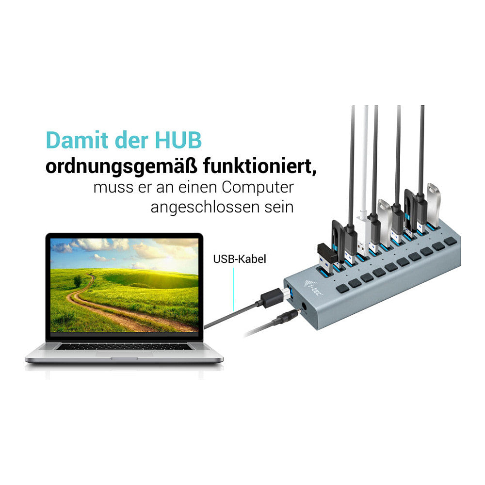 D I-TEC USB 3.0 HUB 10 PORT 48 W