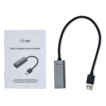 D I-TEC USB 3.0 Metal Gigabit Ethernet Adapter 1x USB 3.0 auf RJ-45 LED-Anzeige fuer Notebook Tablet PC Windows Mac Linux Android