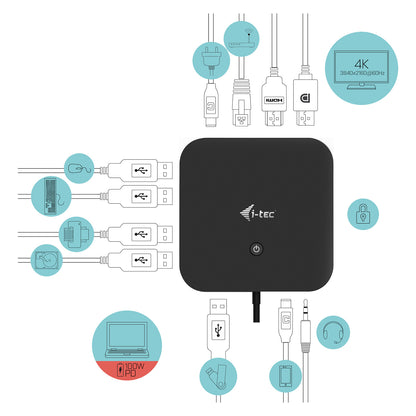 D I-TEC USB-C HDMI DP DOCK PD100W