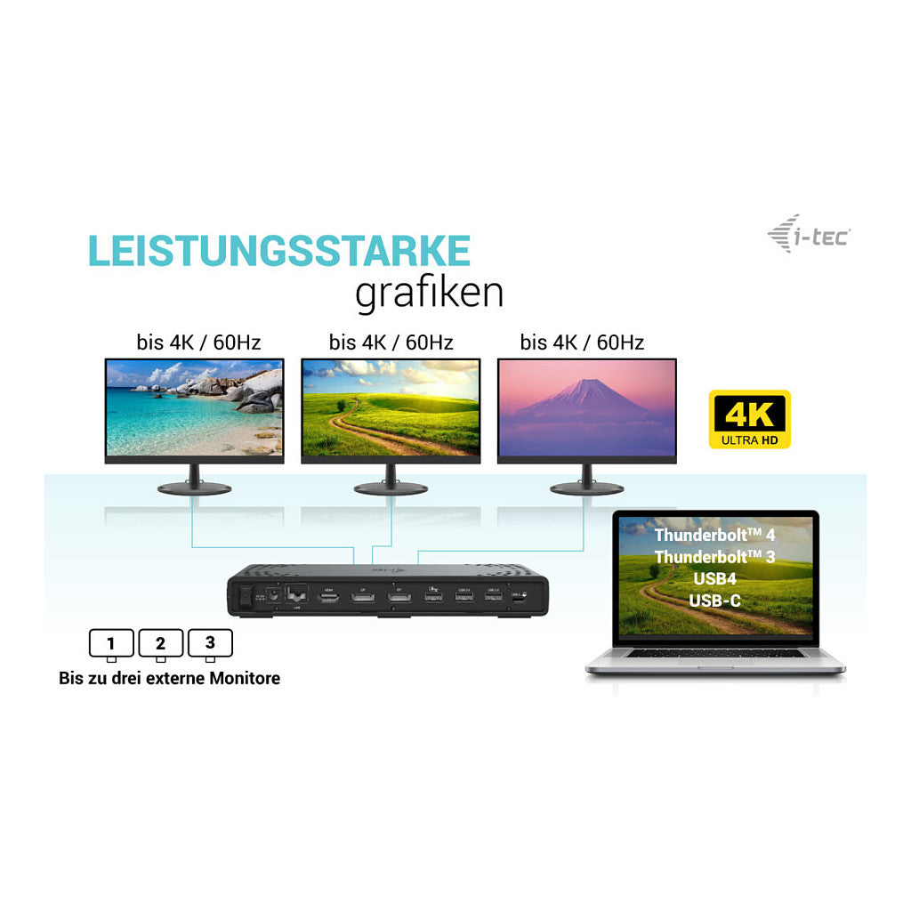 D I-TEC Dockingstation USB-C/ USB4 Thunderbolt 3 + PD