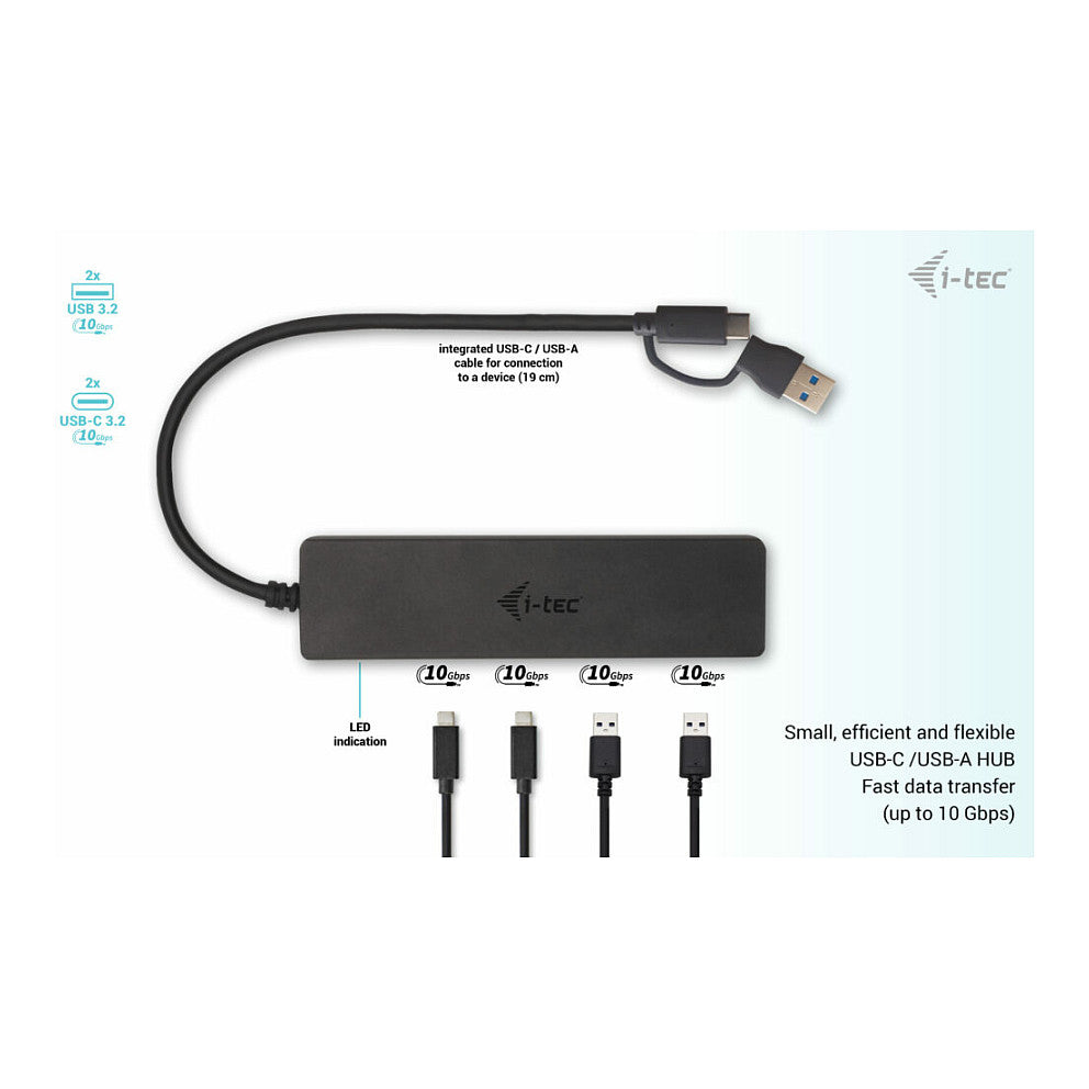 D I-TEC USB-C HUB 2+2X USB-C/A