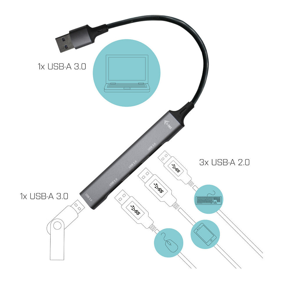 D I-TEC USB 3.0 METAL HUB 1X USB 3.0 +