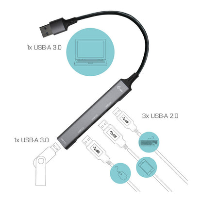 D I-TEC USB 3.0 METAL HUB 1X USB 3.0 +