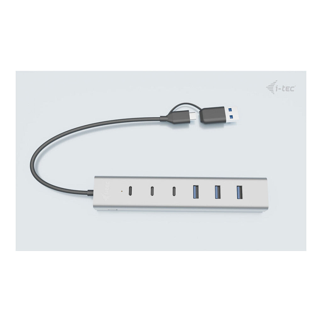 D I-TEC USB-C/USB-A Charging Metal HUB 7 Port 3x USB-C 3.2 Gen. 1 4x USB-A 3.2 Gen. 1