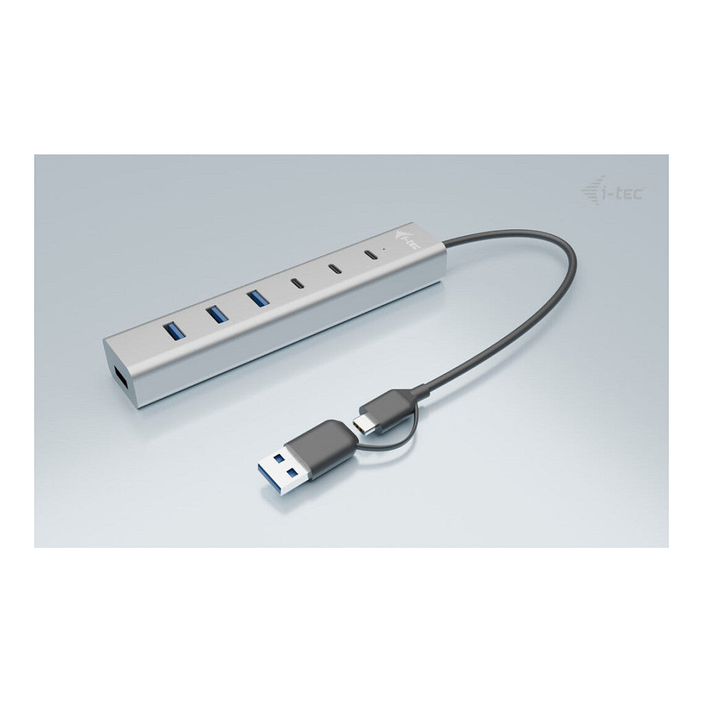 D I-TEC USB-C/USB-A Charging Metal HUB 7 Port 3x USB-C 3.2 Gen. 1 4x USB-A 3.2 Gen. 1
