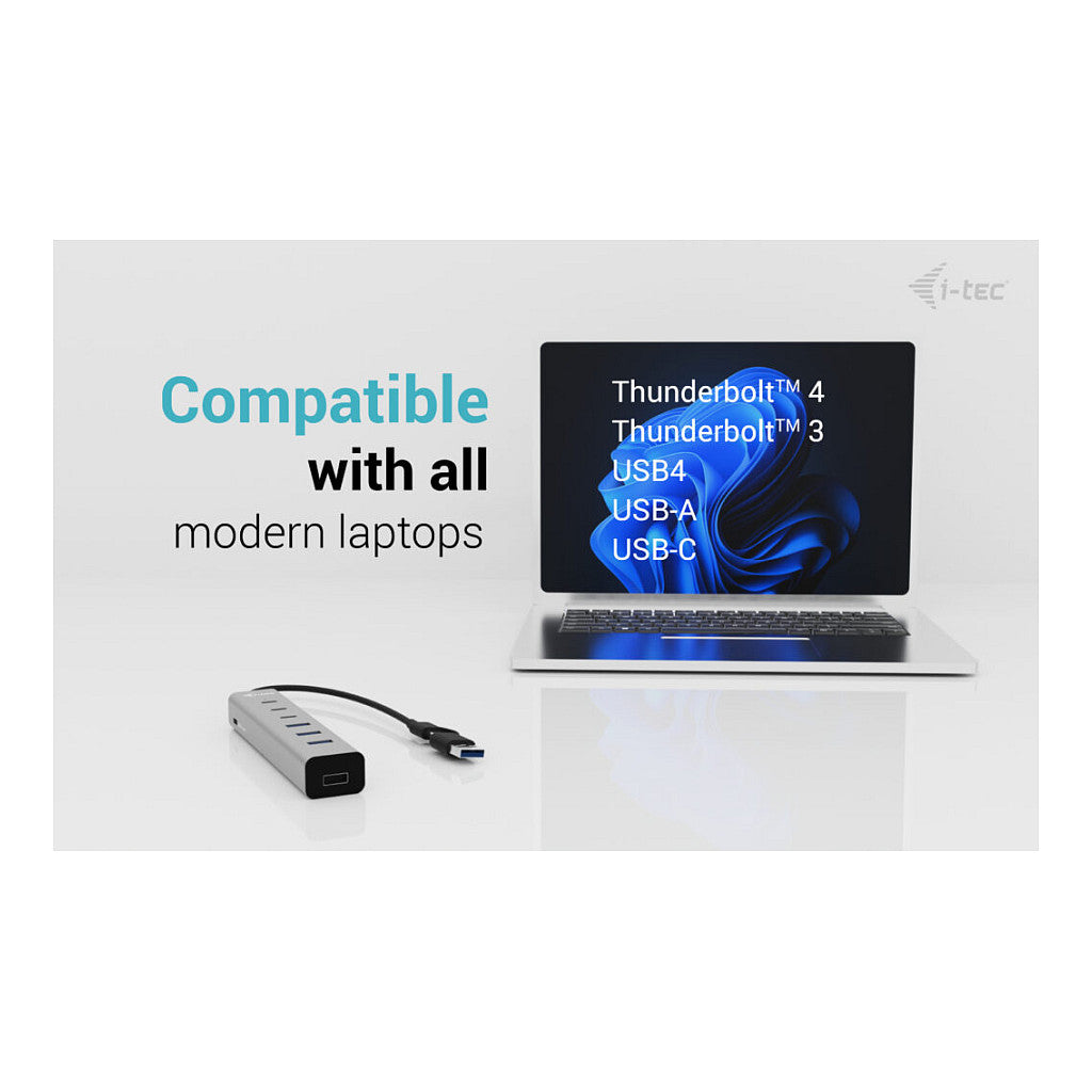 D I-TEC USB-C/USB-A Charging Metal HUB 7 Port 3x USB-C 3.2 Gen. 1 4x USB-A 3.2 Gen. 1