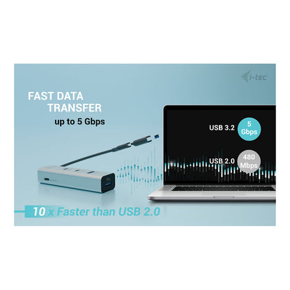 D I-TEC Universal Charging Metal HUB 2x USB-C 3.2 Gen.1 + 2x USB-A 3.2 Gen.1 1x USB-C PD 85W