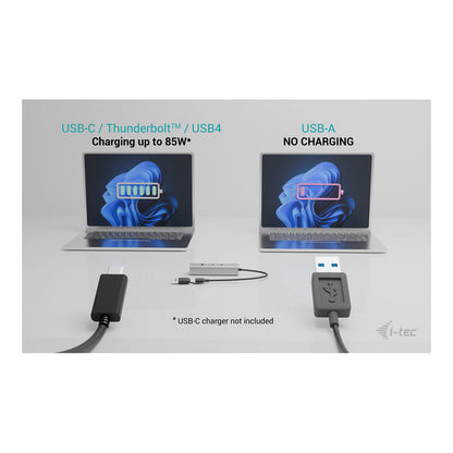 D I-TEC Universal Charging Metal HUB 2x USB-C 3.2 Gen.1 + 2x USB-A 3.2 Gen.1 1x USB-C PD 85W