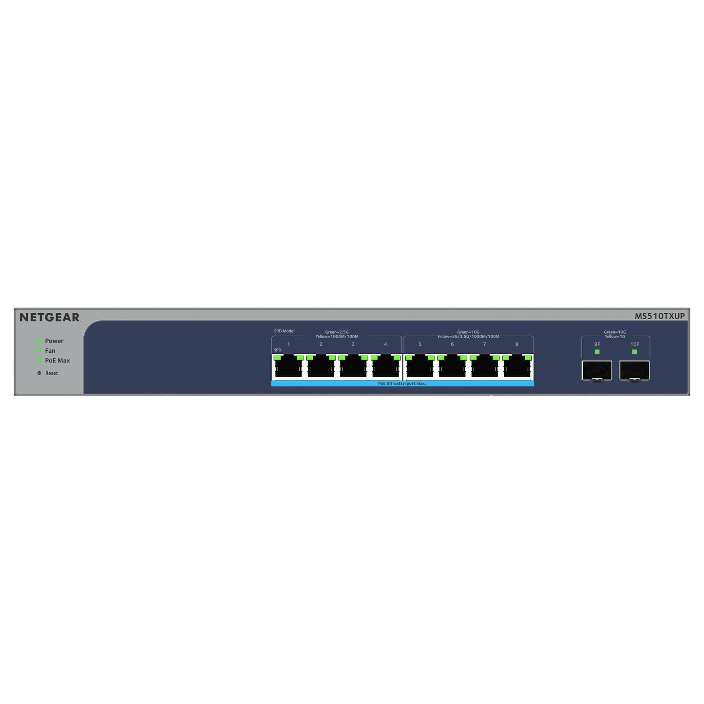 MS510TXUP 8-PORT POE++ + 2XSFP+