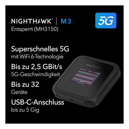 NETGEAR WL-Router MR3150-100EUS Nighthawk M3 5G Mobil