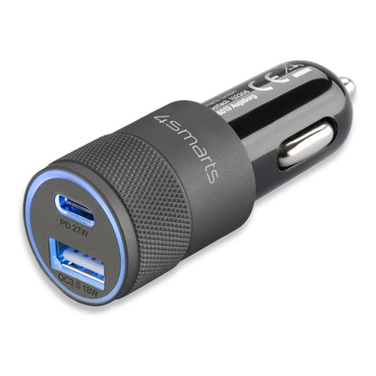 4smarts Kfz-Ladegert Rapid+ mit Quick Charge und PD 27W schw.