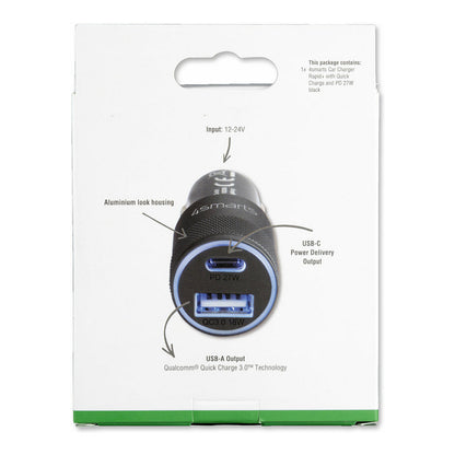 4smarts Kfz-Ladegert Rapid+ mit Quick Charge und PD 27W schw.