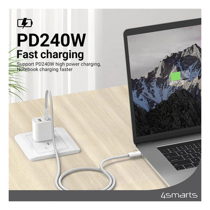 4smarts USB-C Kabel PremiumCord 240W 1.5m. wei