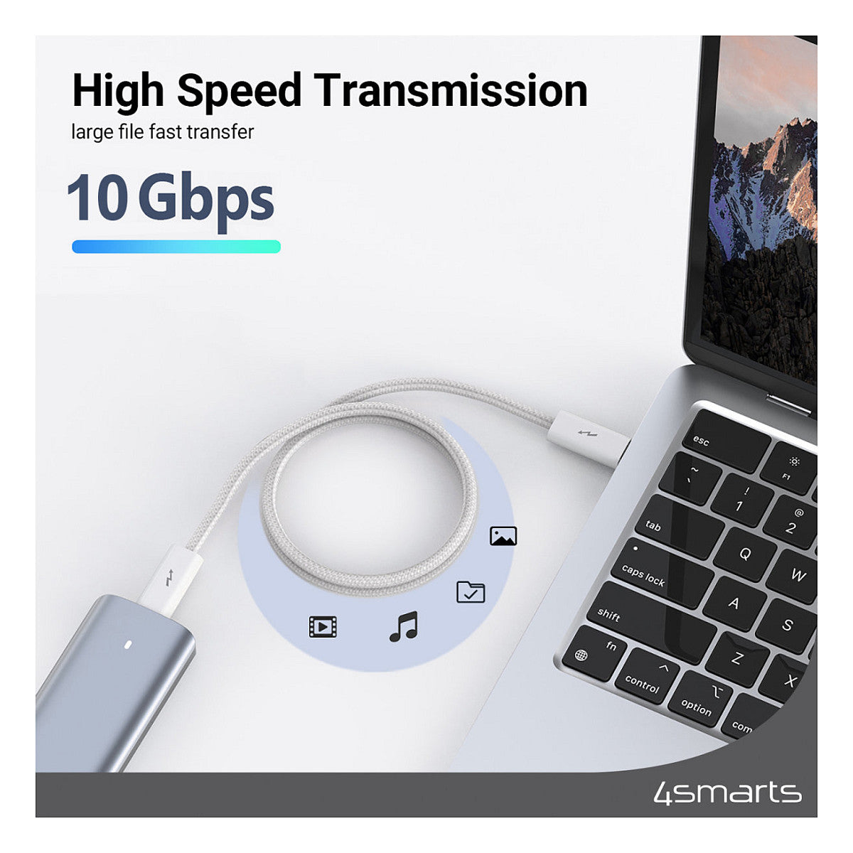 4smarts USB-C Kabel PremiumCord 240W 1.5m. wei