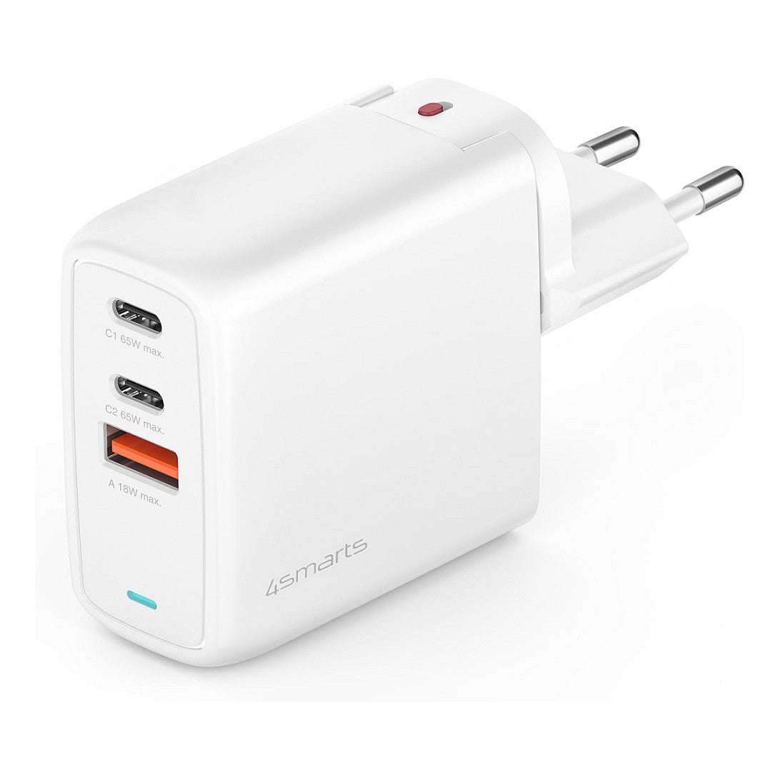 4smarts Ladegert GaN Flex 65W 2 USB-C+1 USB-A. wei