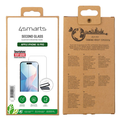4smarts Second Glass mit Montagerahmen fr iPhone 16 Pro