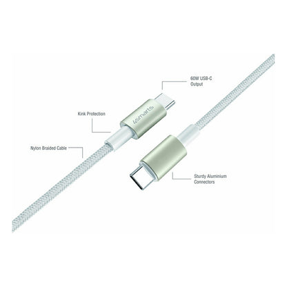 4smarts USB-C auf USB-C Kabel PremiumCord 60W 3erSet wei/silb