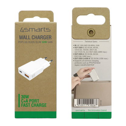 4smarts Netzladegert PDPlug Slim Duos 30W GaN USB-C+USB-A