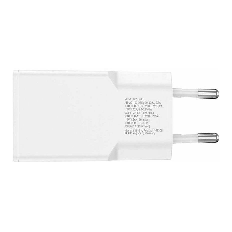 4smarts Netzladegert PDPlug Duos Slim 20W GaN USB-C/A. wei