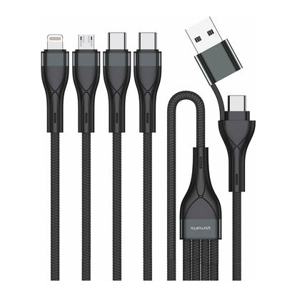 4smarts USB-C/A Multi-Ladekabel 4in2 1.2m. schwarz