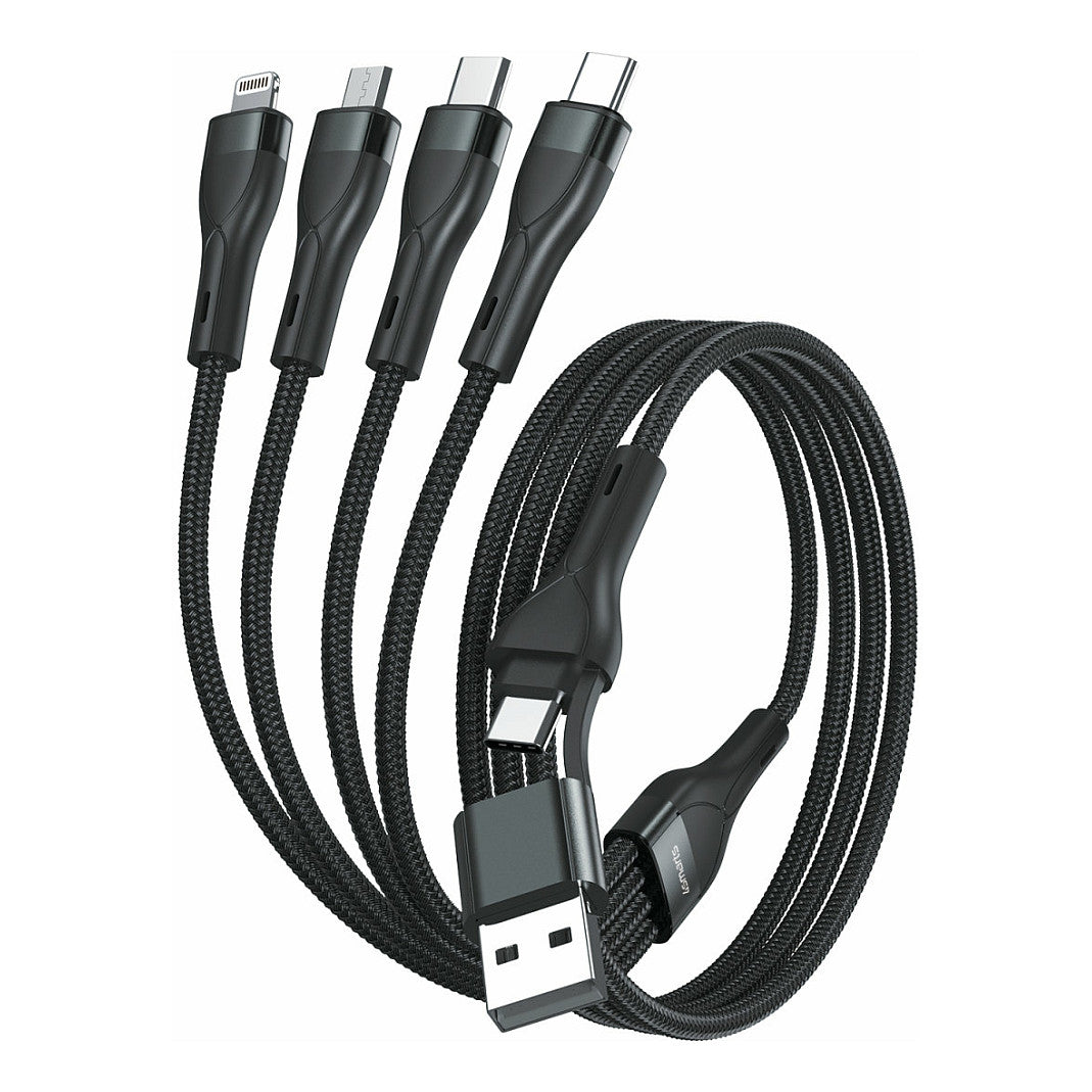 4smarts USB-C/A Multi-Ladekabel 4in2 1.2m. schwarz