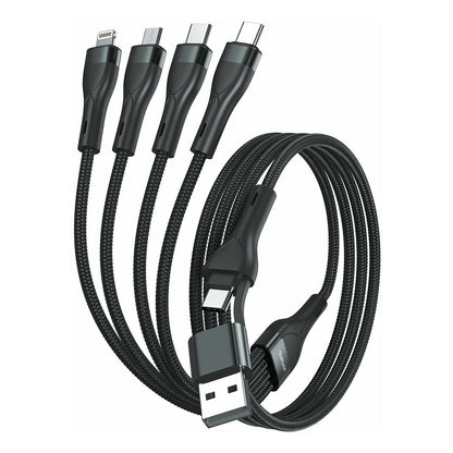 4smarts USB-C/A Multi-Ladekabel 4in2 1.2m. schwarz