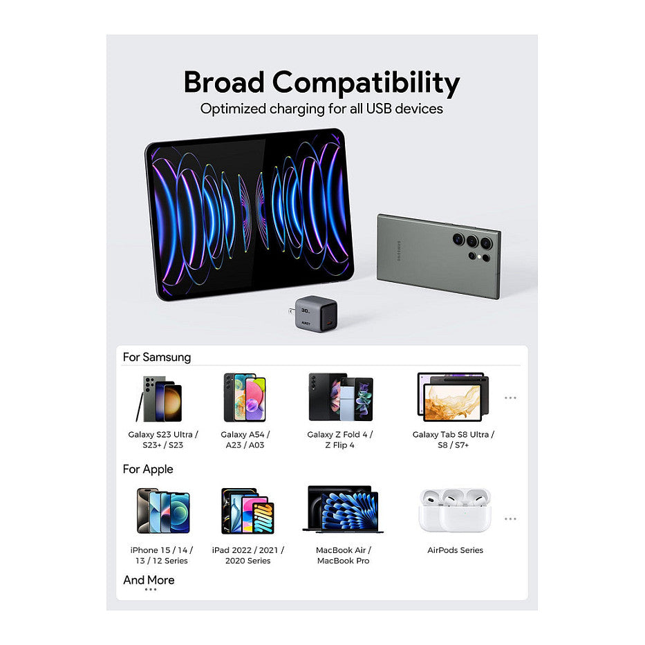 Aukey Ladeadapter Comet Mini 30W 1Port grau