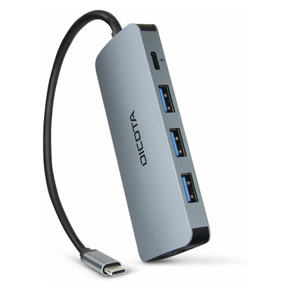 D Dicota USB-C 8-in-1 Multi Hub 4K PD 100W silver