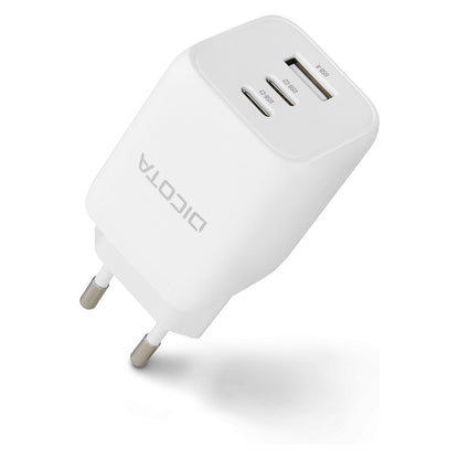 D Dicota Compact 3-Port GaN Wall Charger (65W) EU white