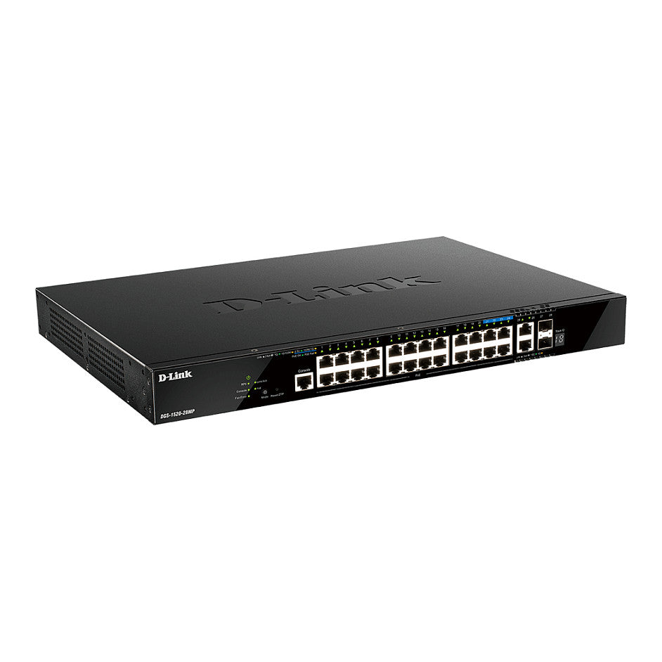 D-Link DGS-1520-28MP/E 28-Port GBit PoE Smart Mgt Stack Switch