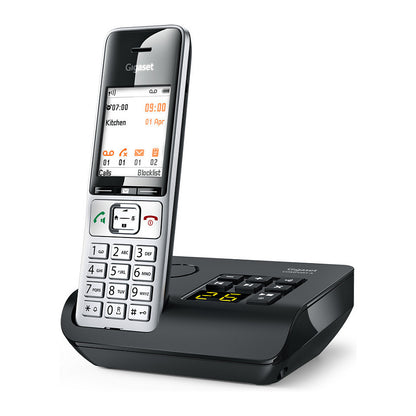GIGASET COMFORT 500A silber / schwarz 5.8 cm 2.2 Zoll TFT Farbdisplay Anrufbeantworter Freisprechen Telefonbuch Headset Anschluss