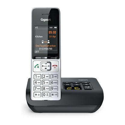 GIGASET COMFORT 500A silber / schwarz 5.8 cm 2.2 Zoll TFT Farbdisplay Anrufbeantworter Freisprechen Telefonbuch Headset Anschluss