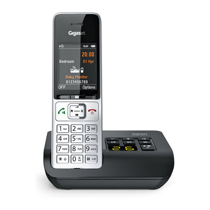 GIGASET COMFORT 500A silber / schwarz 5.8 cm 2.2 Zoll TFT Farbdisplay Anrufbeantworter Freisprechen Telefonbuch Headset Anschluss