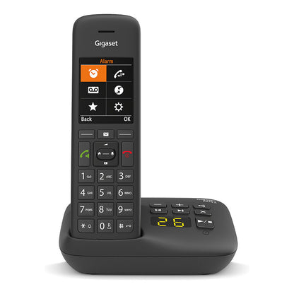 GIGASET C575A schwarz schnurlos analog (DECT) Anrufbeantworter TFT-Farb-Display Freisprechen Adressbuch fr 200 Eintrge Wecker