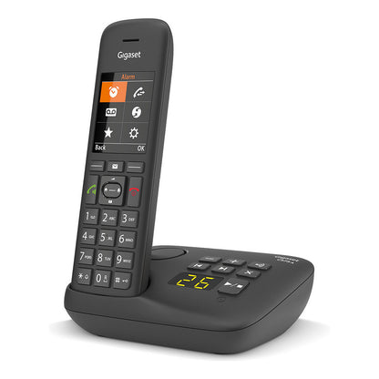 GIGASET C575A schwarz schnurlos analog (DECT) Anrufbeantworter TFT-Farb-Display Freisprechen Adressbuch fr 200 Eintrge Wecker