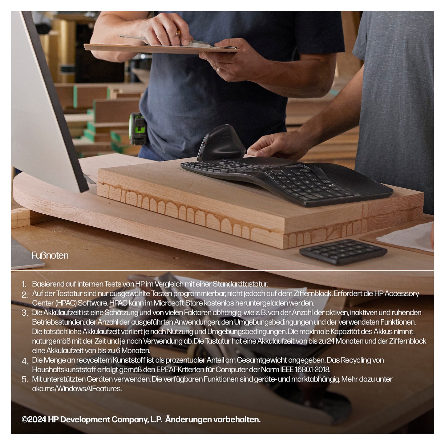 HP 960 Ergonomisch seperater Tastenblock Kabellos