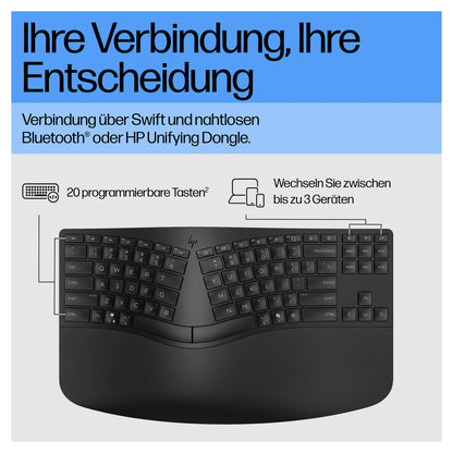 HP 960 Ergonomisch seperater Tastenblock Kabellos