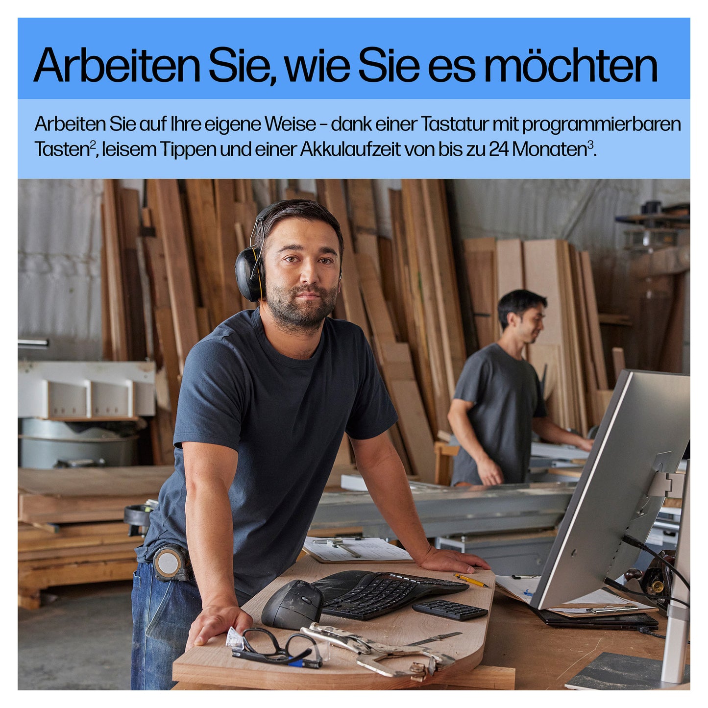 HP 960 Ergonomisch seperater Tastenblock Kabellos