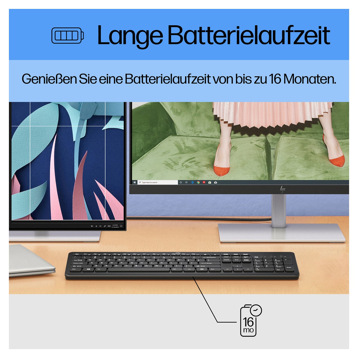 HP Tastatur 230 Wireless Tastatur USB-A Schwarz